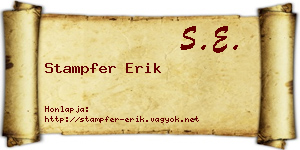 Stampfer Erik névjegykártya